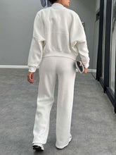 Load image into Gallery viewer, Baseball Collar Zip Up Outerwear and Drawstring Pants Set
