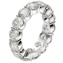 Load image into Gallery viewer, Round Cut Lab Grown Diamond Eternity Ring in 14k White Gold (6 cttw FG/VS2)-3
