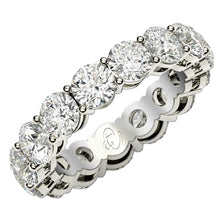 Load image into Gallery viewer, Round Cut Lab Grown Diamond Eternity Ring in 14k White Gold (5 cttw FG/VS2)-0