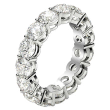 Load image into Gallery viewer, Round Cut Lab Grown Diamond Eternity Ring in 14k White Gold (5 cttw FG/VS2)-3