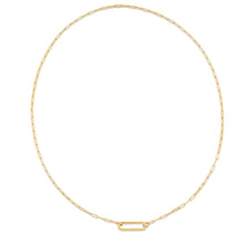 Load image into Gallery viewer, 14k Yellow Gold Elongated Link Paperclip Necklace-3