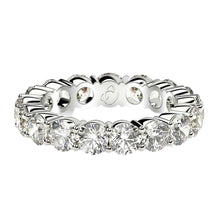 Load image into Gallery viewer, Round Cut Lab Grown Diamond Eternity Ring in 14k White Gold (3 cttw FG/VS2)-1