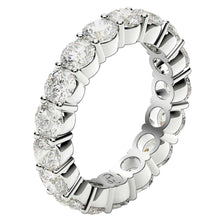Load image into Gallery viewer, Round Cut Lab Grown Diamond Eternity Ring in 14k White Gold (3 cttw FG/VS2)-3