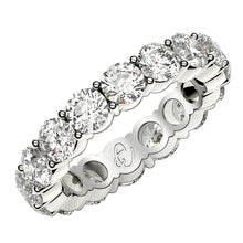 Load image into Gallery viewer, Round Cut Lab Grown Diamond Eternity Ring in 14k White Gold (4 cttw FG/VS2)-0