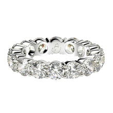 Load image into Gallery viewer, Round Cut Lab Grown Diamond Eternity Ring in 14k White Gold (4 cttw FG/VS2)-1