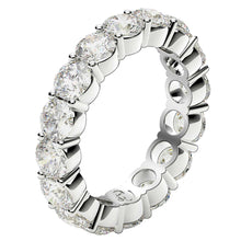 Load image into Gallery viewer, Round Cut Lab Grown Diamond Eternity Ring in 14k White Gold (4 cttw FG/VS2)-3