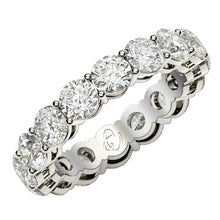 Load image into Gallery viewer, Round Cut Lab Grown Diamond Eternity Ring in 14k White Gold (4 cttw FG/VS2)-0