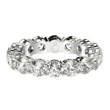 Load image into Gallery viewer, Round Cut Lab Grown Diamond Eternity Ring in 14k White Gold (4 cttw FG/VS2)-1