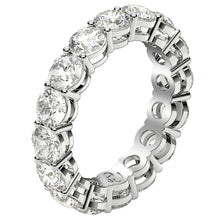Load image into Gallery viewer, Round Cut Lab Grown Diamond Eternity Ring in 14k White Gold (4 cttw FG/VS2)-3