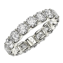 Load image into Gallery viewer, Round Cut Lab Grown Diamond Eternity Ring in 14k White Gold (4 cttw FG/VS2)-0