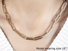 Load image into Gallery viewer, 14K Yellow Gold Wide Paperclip Chain (6.1mm)