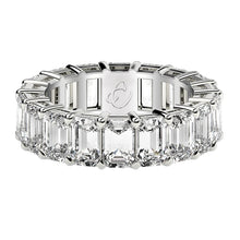 Load image into Gallery viewer, Emerald Cut Lab Grown Diamond Eternity Ring in 14k White Gold (8 cttw FG/VS2)-1