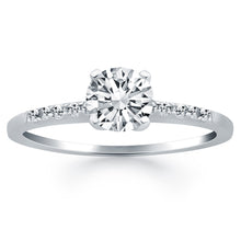 Load image into Gallery viewer, 14k White Gold Engagement Ring with Diamond Band Design