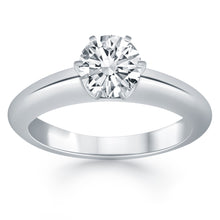 Load image into Gallery viewer, 14k White Gold Solitaire Cathedral Engagement Ring