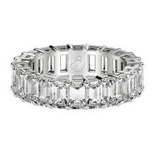 Load image into Gallery viewer, Emerald Cut Lab Grown Diamond Eternity Ring in 14k White Gold (5 cttw FG/VS2)-1