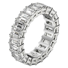 Load image into Gallery viewer, Emerald Cut Lab Grown Diamond Eternity Ring in 14k White Gold (5 cttw FG/VS2)-3