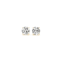 Load image into Gallery viewer, 1 cttw Certified IGI Lab Grown Round Diamond Stud Earrings 14k Yellow Gold (G/VS2)-0