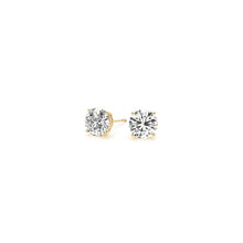 Load image into Gallery viewer, 1 cttw Certified IGI Lab Grown Round Diamond Stud Earrings 14k Yellow Gold (G/VS2)-2
