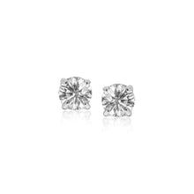 Load image into Gallery viewer, Sterling Silver 4mm Faceted White Cubic Zirconia Stud Earrings
