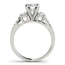Load image into Gallery viewer, 14k White Gold Split Shank 3 Stone Round Diamond Engagement Ring (2 cttw)