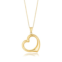 Load image into Gallery viewer, 14k Yellow Gold Floating Heart Drop Pendant