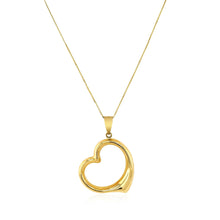 Load image into Gallery viewer, 14k Yellow Gold Floating Heart Drop Pendant