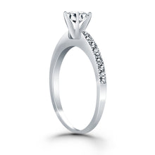 Load image into Gallery viewer, 14k White Gold Classic Diamond Pave Solitaire Engagement Ring