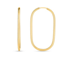 Load image into Gallery viewer, 14k Yellow Gold Endless Large Paperclip Hoop Earrings-0