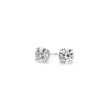 Load image into Gallery viewer, 1 1/2 cttw Certified IGI Lab Grown Round Diamond Stud Earrings 14k White Gold (G/VS2)-2