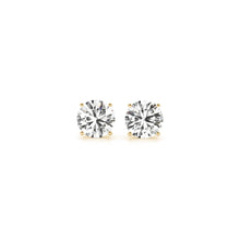 Load image into Gallery viewer, 1 1/2 cttw Certified IGI Lab Grown Round Diamond Stud Earrings 14k Yellow Gold (G/VS2)-0