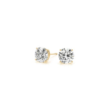 Load image into Gallery viewer, 1 1/2 cttw Certified IGI Lab Grown Round Diamond Stud Earrings 14k Yellow Gold (G/VS2)-2
