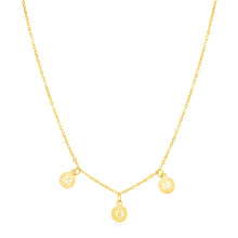 Load image into Gallery viewer, 14k Yellow Gold Mom Necklace with Circle Drops