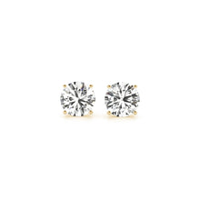Load image into Gallery viewer, 2 cttw Certified IGI Lab Grown Round Diamond Stud Earrings 14k Yellow Gold (G/VS2)-0