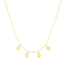 Load image into Gallery viewer, 14k Yellow Gold Love Necklace with Circle Drops