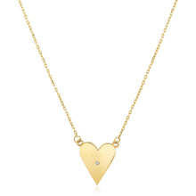 Load image into Gallery viewer, 14k Yellow Gold High Polish Elongated Heart Necklace