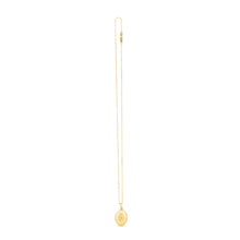 Load image into Gallery viewer, 14k Yellow Gold Oval Etched Locket Necklace-0