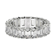 Load image into Gallery viewer, Emerald Cut Lab Grown Diamond Eternity Ring in 14k White Gold (4 cttw FG/VS2)-1