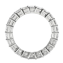 Load image into Gallery viewer, Emerald Cut Lab Grown Diamond Eternity Ring in 14k White Gold (4 cttw FG/VS2)-2
