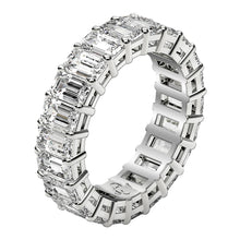 Load image into Gallery viewer, Emerald Cut Lab Grown Diamond Eternity Ring in 14k White Gold (4 cttw FG/VS2)-3