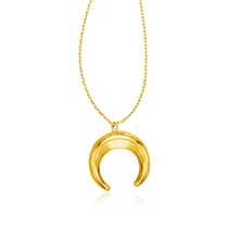 Load image into Gallery viewer, 14k Yellow Gold 17 inch Necklace with Domed Moon Motif Pendant
