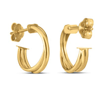 Load image into Gallery viewer, 14k Yellow Gold Crossover Hoops-1