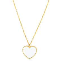 Load image into Gallery viewer, 14k Yellow Gold High Polish Heart Pearl Paste Necklace