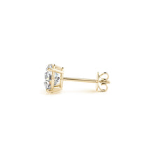 Load image into Gallery viewer, 3 cttw Certified IGI Lab Grown Round Diamond Stud Earrings 14k Yellow Gold (G/VS2)-1