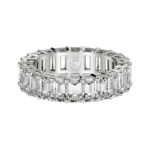 Load image into Gallery viewer, Emerald Cut Lab Grown Diamond Eternity Ring in 14k White Gold (3 cttw FG/VS2)-1