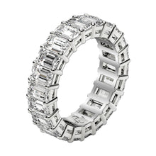 Load image into Gallery viewer, Emerald Cut Lab Grown Diamond Eternity Ring in 14k White Gold (3 cttw FG/VS2)-3