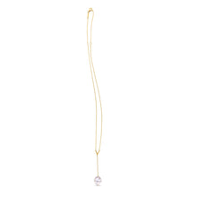 Load image into Gallery viewer, 14k Yellow Gold Tesoro Pearl Lariat Necklace-1