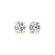 Load image into Gallery viewer, 4 cttw Certified IGI Lab Grown Round Diamond Stud Earrings 14k Yellow Gold (G/VS2)-0