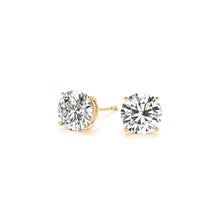 Load image into Gallery viewer, 4 cttw Certified IGI Lab Grown Round Diamond Stud Earrings 14k Yellow Gold (G/VS2)-2