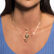 Load image into Gallery viewer, 14k Yellow Gold Heart Element Paperclip Necklace-2
