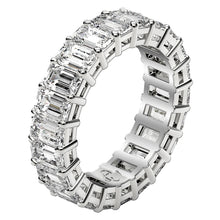 Load image into Gallery viewer, Emerald Cut Lab Grown Diamond Eternity Ring in 14k White Gold (6 cttw FG/VS2)-3